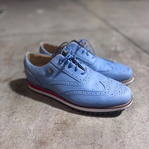 Footjoy Ladies Blue Oxford Spikeless Golf Shoes Size 8M only worn for warmup